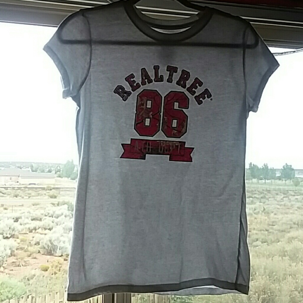 Realtree 86 ATH DEPT white plain shirt